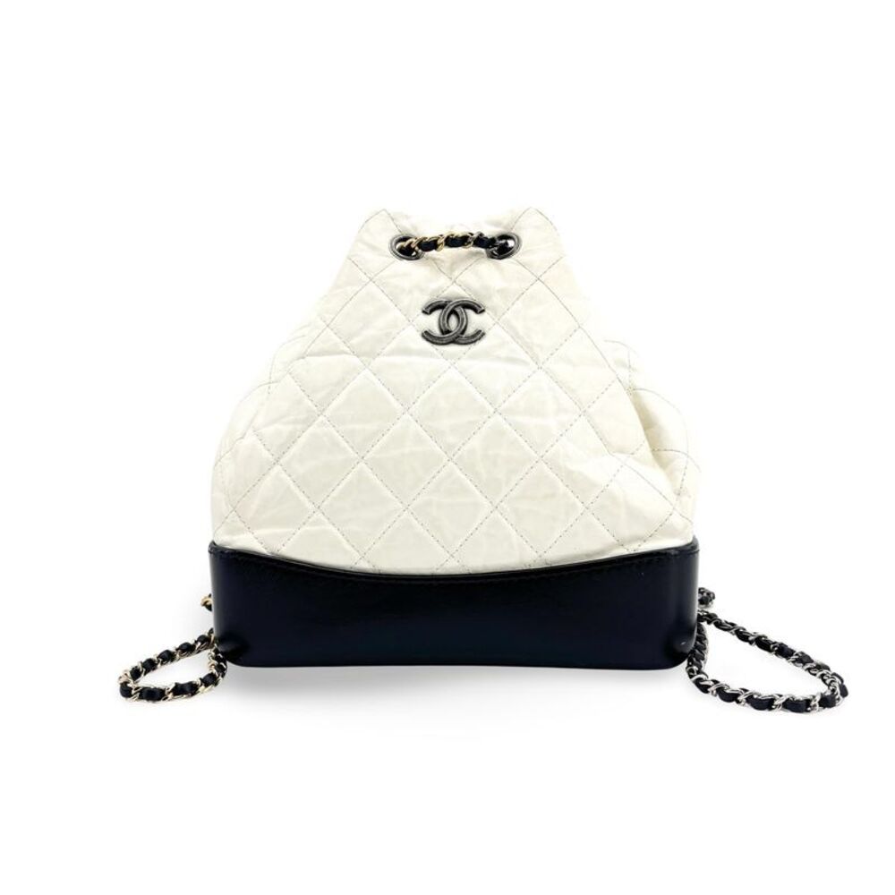 Chanel Gabrielle Backpack Small Black and White
